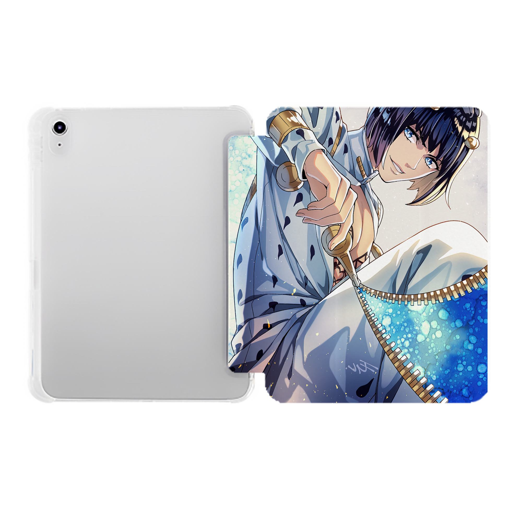 （画像用） ジョジョの奇妙な冒険 JoJo's Bizarre Adventure IPad ケース ペン収納付き 三つ折りスタンド PUレザー×シリコン 対応機種9.5/10.5/10.9インチ